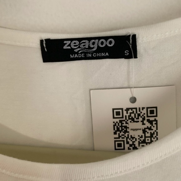 White Swimsuit Beach Cover Up Dress Small - Picture 3 of 6